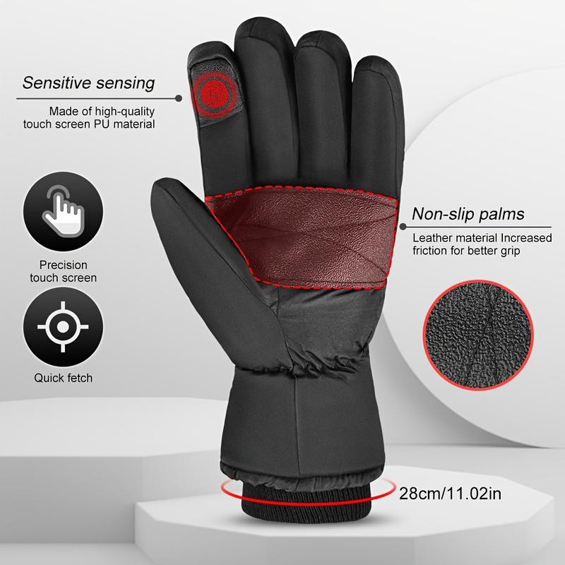 1 Pair of Winter Touch Screen Windproof Warm Full Finger Gloves, Suitable for Skiing, Cycling