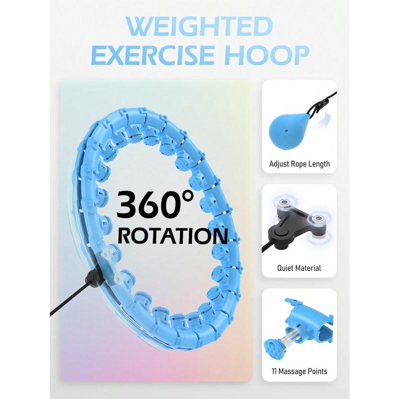 JLoibao JLoibao Weighted Hula Circle For Adults Weight Loss, Infinity Fitness Hoop Plus Size 51 Inch, Include 27 Detachable Links And Waist Trainer For Women