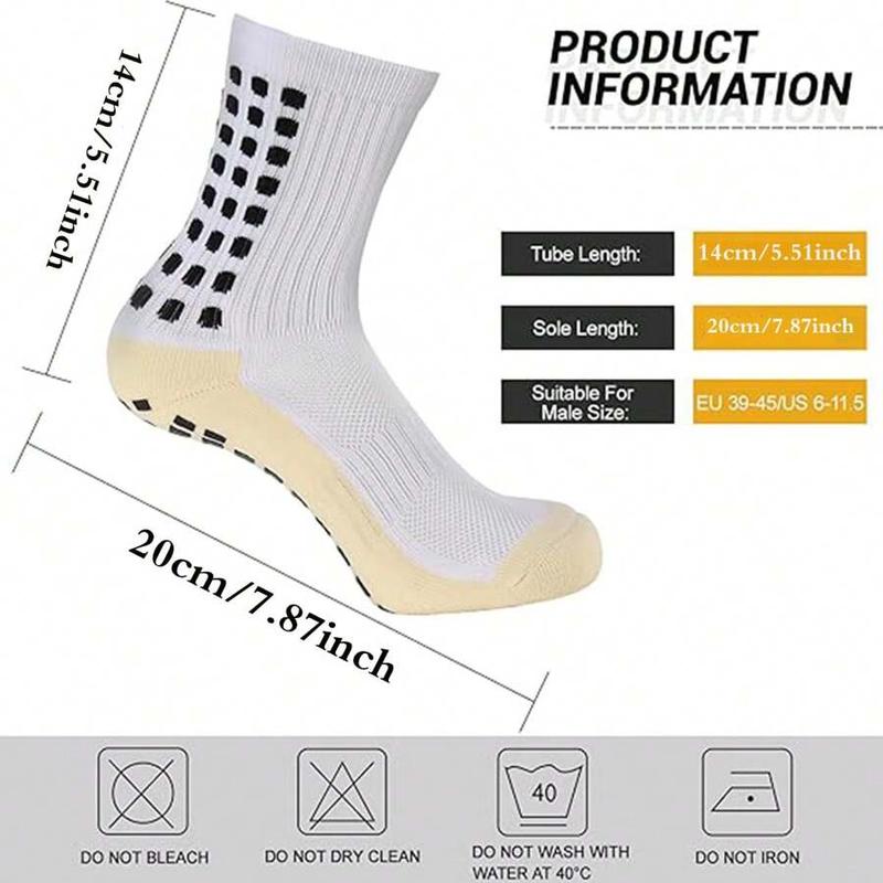 6 Pairs Mens Soccer Socks Grip Non Slip Football Baseball Soccer Socks for Women Men's  Anti Slip Non Slip Grip Pads Sports Athletic Socks