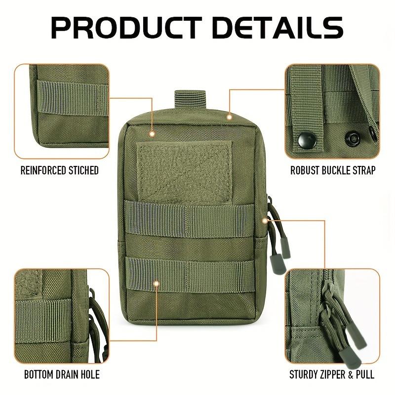 3-Pack Molle Pouch Combo, Water Bottle Pouch Holder Molle Pouches, Compact Utility EDC Waist Bag Pack Get 5 D Buckles And 1 American Flag Badge