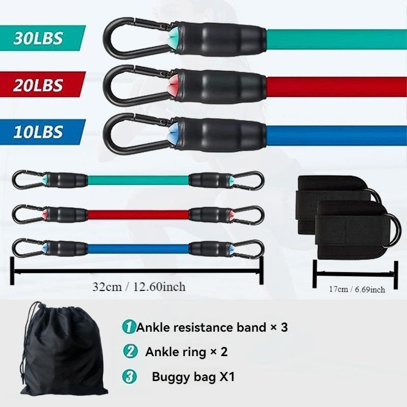 Summer Sports Resistance Band with Storage Bag, 1 Set Ankle Stretch Elastic Trainer, Foot Ring Hip Tension Rope [package List As Picture Shown], Gymtok, Gym Accessories, Gym Equipment