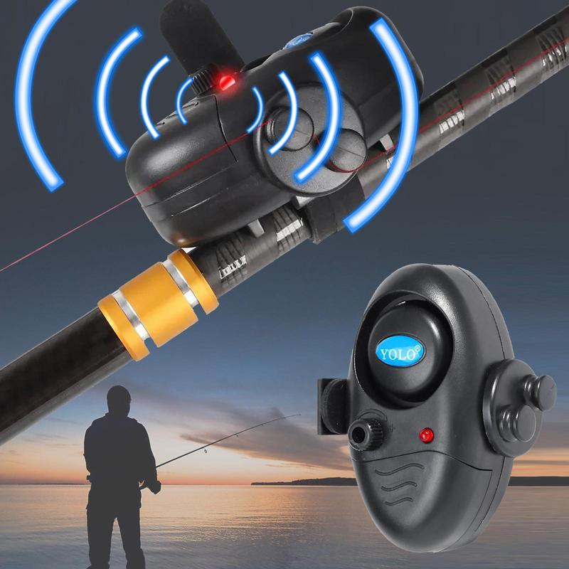 Fishing Bite Alarm with Adjustable Buckle & Strap, Intelligent Rod Biting Bite Bell LED Alarm for Daytime Night Fishing, Fishing Accessories, Christmas, Christmas Gift