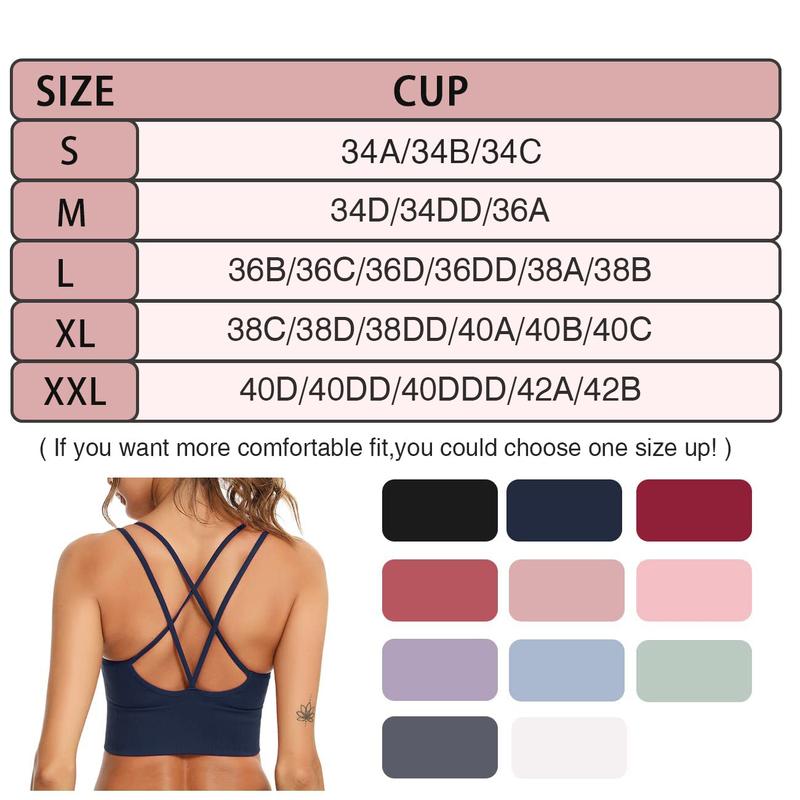 TrendMatrix Women's Sexy Cross-Strap Sports Bra, Seamless Crisscross Sports Tank, Padded Medium-Impact Yoga Bra for Fitness, Running, Workout, Gym, Training, Activewear, Supportive Sports Bra