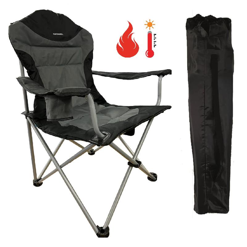 FITVOGUE Leisure Camping Chair Pro XL Folding Outdoor Chair with Heated Seat and Back