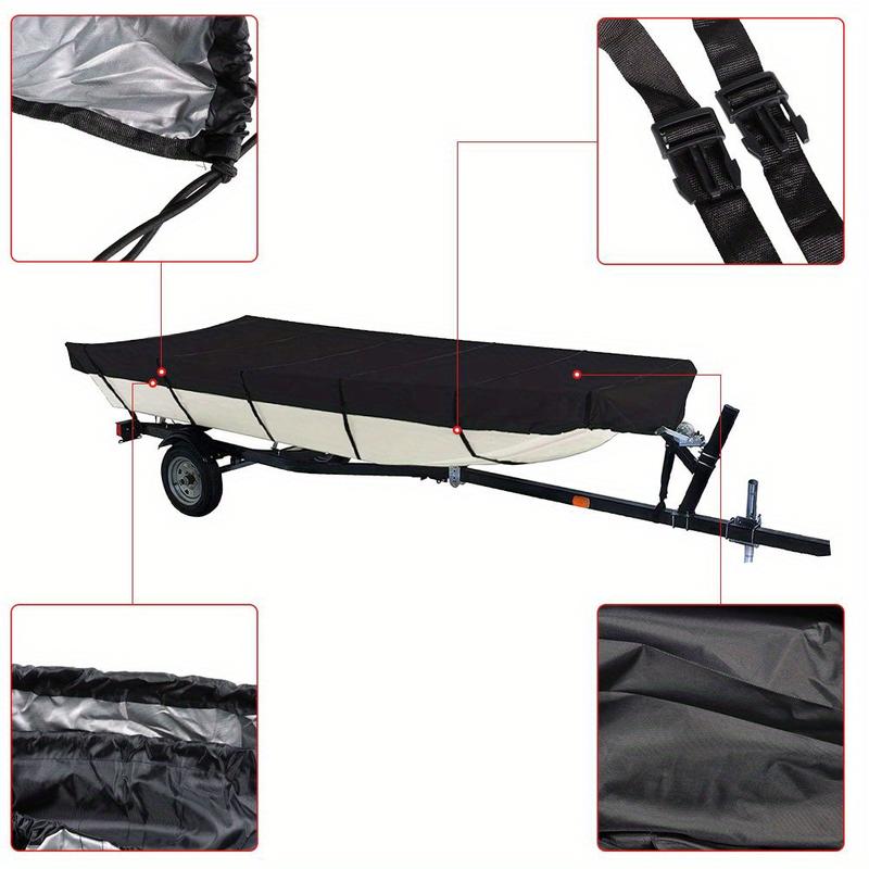 2024 Black 210D For Jon Boat Cover 12ft-18ft L Beam Width up to 75inch