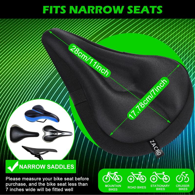 Gel Padded Bicycle Seat Cover - Comfortable Cycling BikeSeat Cushion for Peloton, Electric Bike, Road Bike, Mountain Bike Outdoor and Indoor