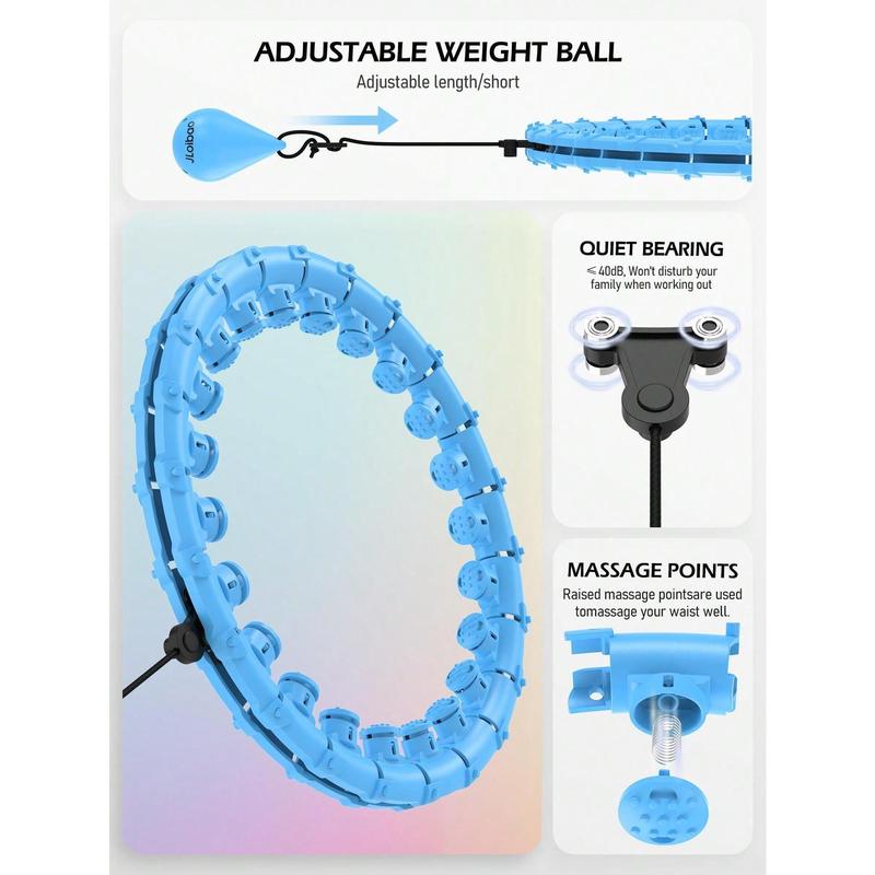 JLoibao JLoibao Weighted Hula Circle For Adults Weight Loss, Infinity Fitness Hoop Plus Size 51 Inch, Include 27 Detachable Links And Waist Trainer For Women