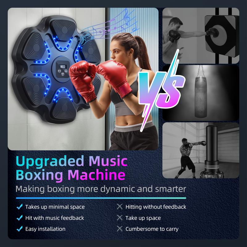 USB Charging Music Boxing Machine With Boxing Gloves, Interactive Fitness & Reflex Training Gear For Adults, Workout Equipment, Boxing Machine Wall For Home Workout Boxing Target Machine By LOVEWE