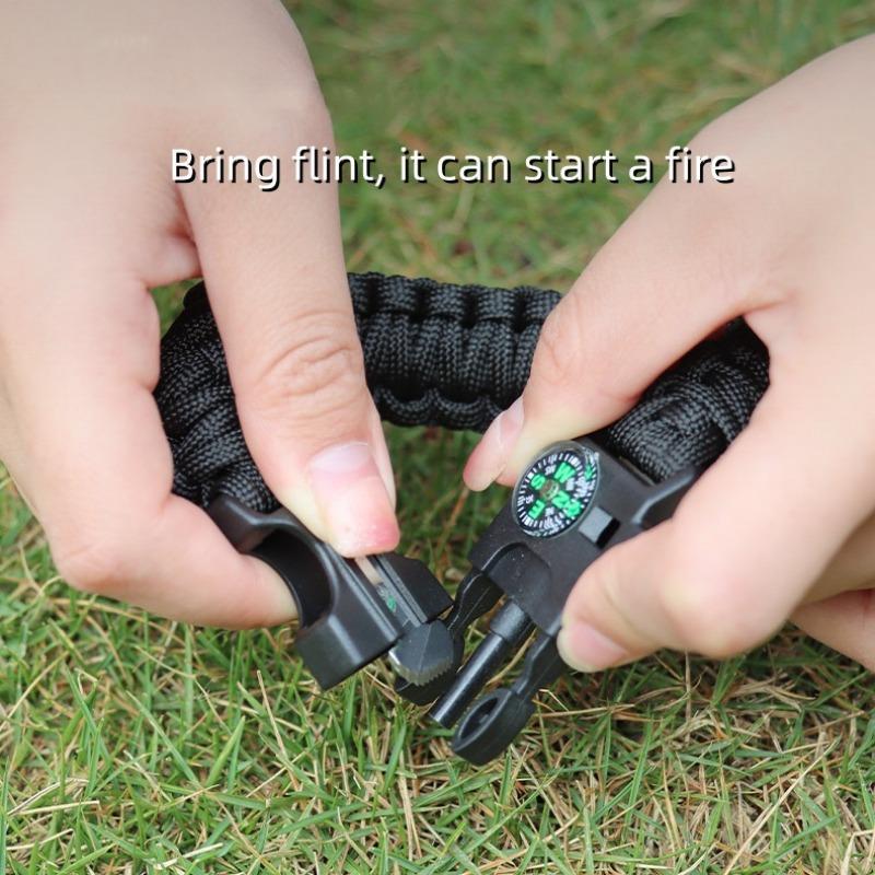 Outdoor Life-saving Wristband, 2 Counts Adjustable Size Whistle Wristband, Suitable for Outdoor Enthusiasts' Exploration Needs, Hiking, Camping, Fishing, and Hunting