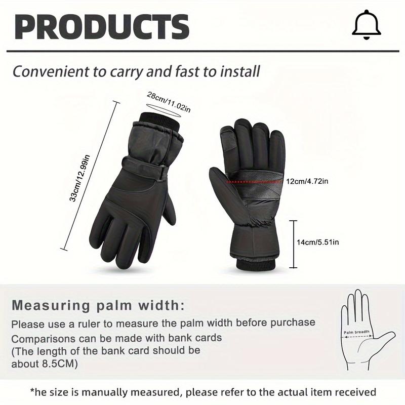 1 Pair of Winter Touch Screen Windproof Warm Full Finger Gloves, Suitable for Skiing, Cycling