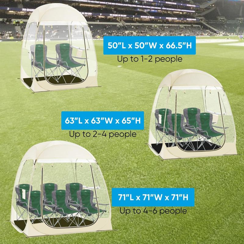 Sports Tent Instant Pop Up Tent Shelter with Sealed Floor Sun Shelter Clear Bubble Tent Sports Weatherproof Tent for Outdoor Watching Sport Events,Camping,Fishing (1~2 Person)