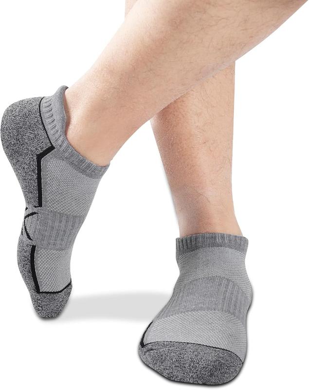 Mens Ankle Socks Athletic Running Low Cut Sock Cushioned Tab Socks For Men 6 Pairs