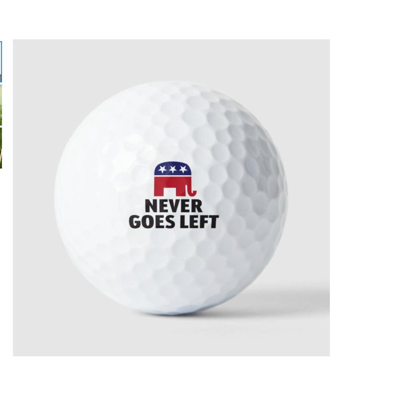 Republican Never Goes Left Golf Balls, 3-Pack Printed Golf Balls