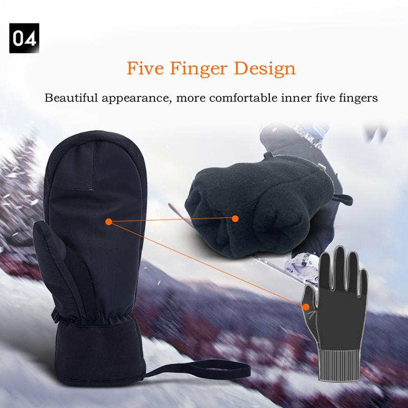 Men Women Winter Ski Gloves Cold Weather Waterproof Touchscreen Gloves Warm Mittens for Outdoor