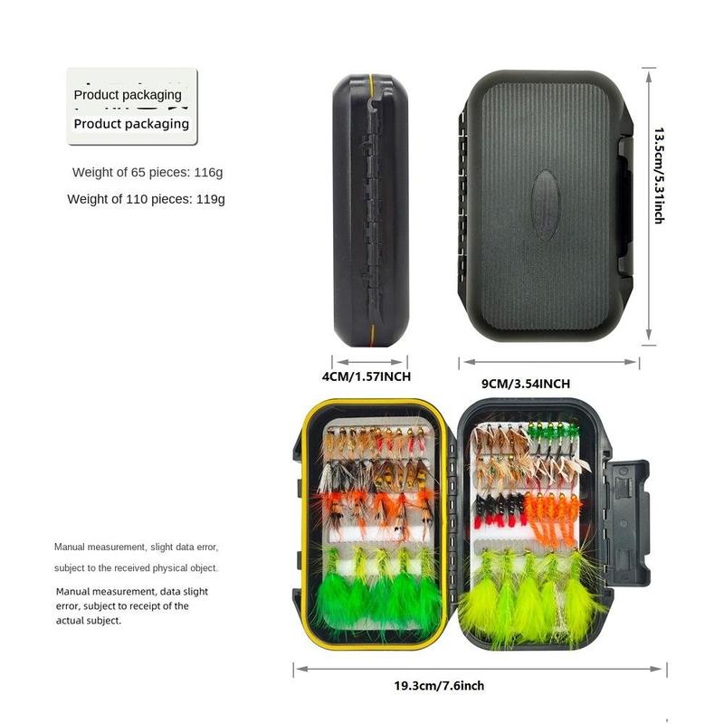 Fly Fishing Flies Assortment Kit, Portable Dry and Wet Nymph Design Fishing Lure for Outdoor Fishing