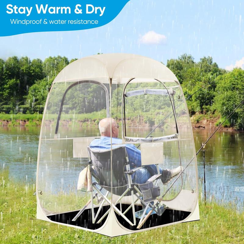 Sports Tent Instant Pop Up Tent Shelter with Sealed Floor Sun Shelter Clear Bubble Tent Sports Weatherproof Tent for Outdoor Watching Sport Events,Camping,Fishing (1~2 Person)