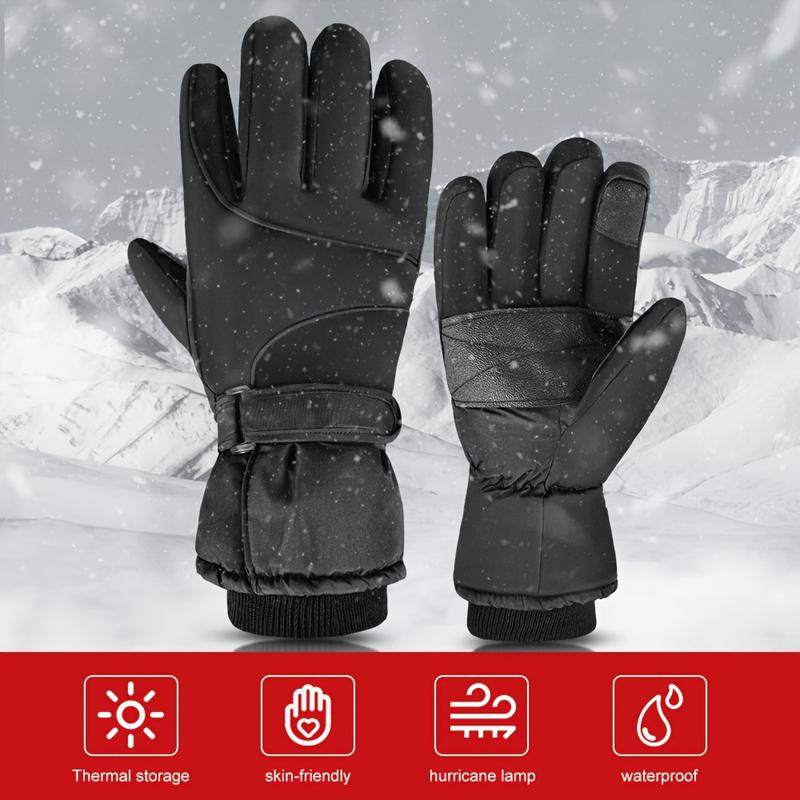 1 Pair of Winter Touch Screen Windproof Warm Full Finger Gloves, Suitable for Skiing, Cycling