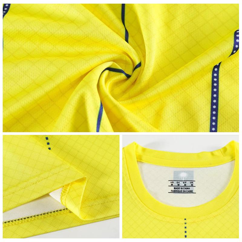 Youth Kids Soccer Jersey Ronaldo #7 Riyadh Victory Yellow - Unisex Short Sleeve Polyester Top for Boys and Girls