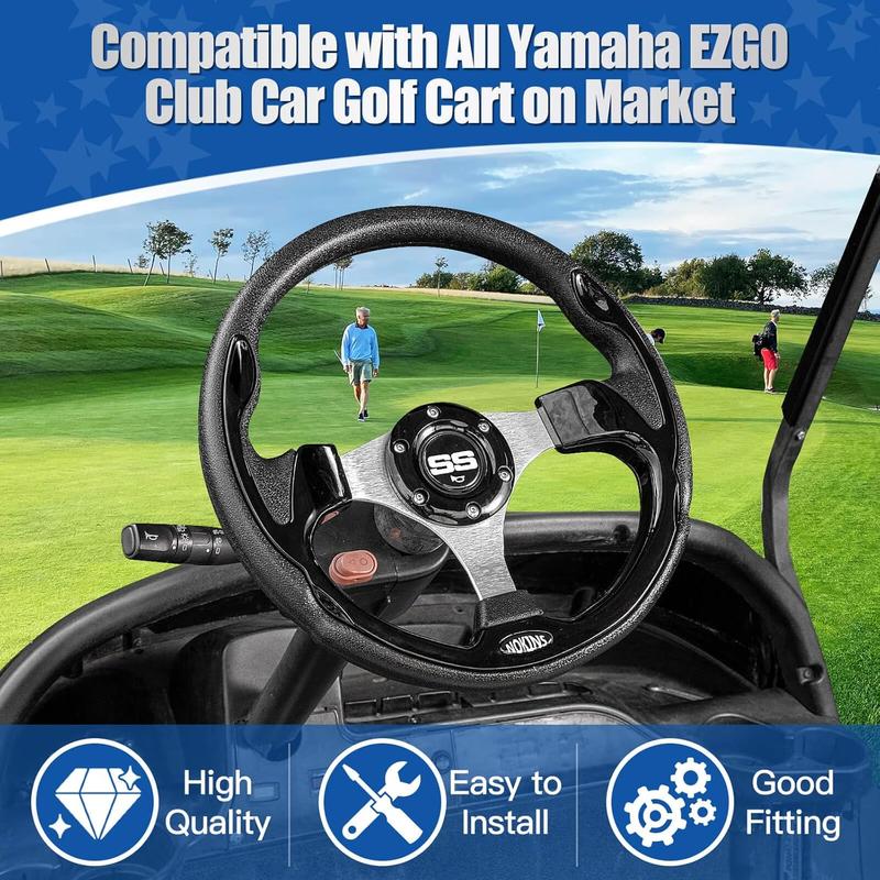 Universal Golf Cart Steering Wheel, Fit EZGO TXT&RXV Club Car DS&Precedent Yamaha, Most Golf Carts