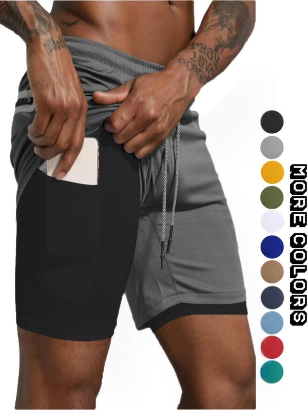 Men's Regular Fit Pocket Drawstring Waist Shorts, Men Shorts, Casual Elastic Waist Track Shorts for Gym Workout Running, Summer Outfits, Summer Men's Bottoms