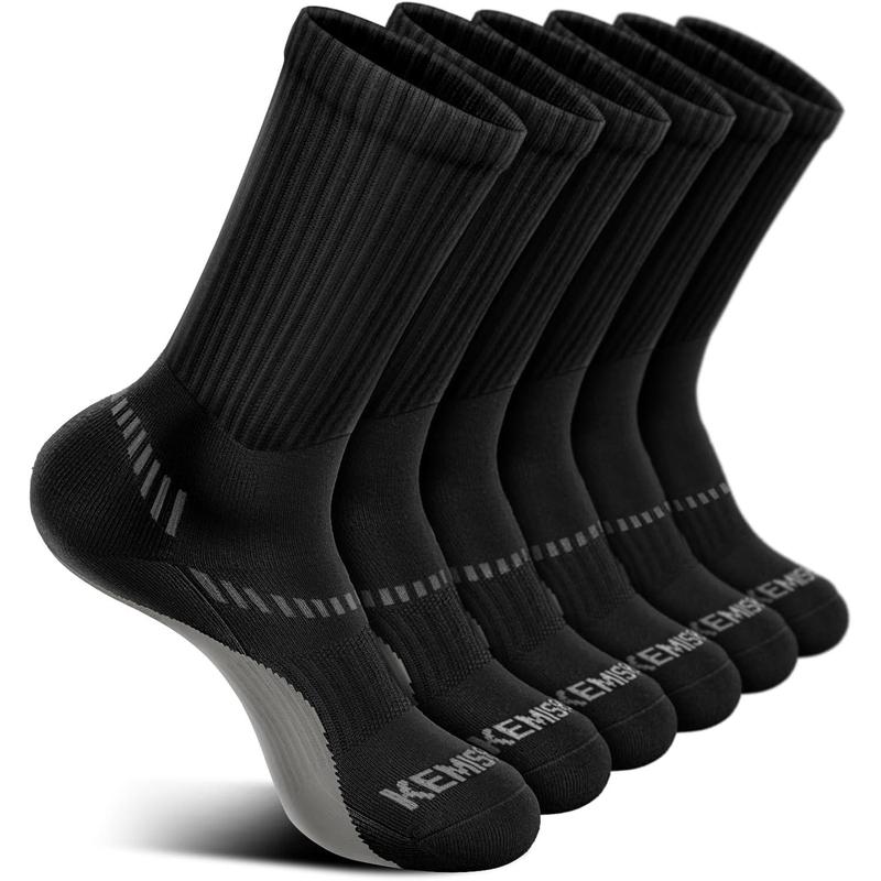 Compression Socks for Men 6Pairs, Athletic Crew Socks Cushioned For Men Sports Running-Arch Support