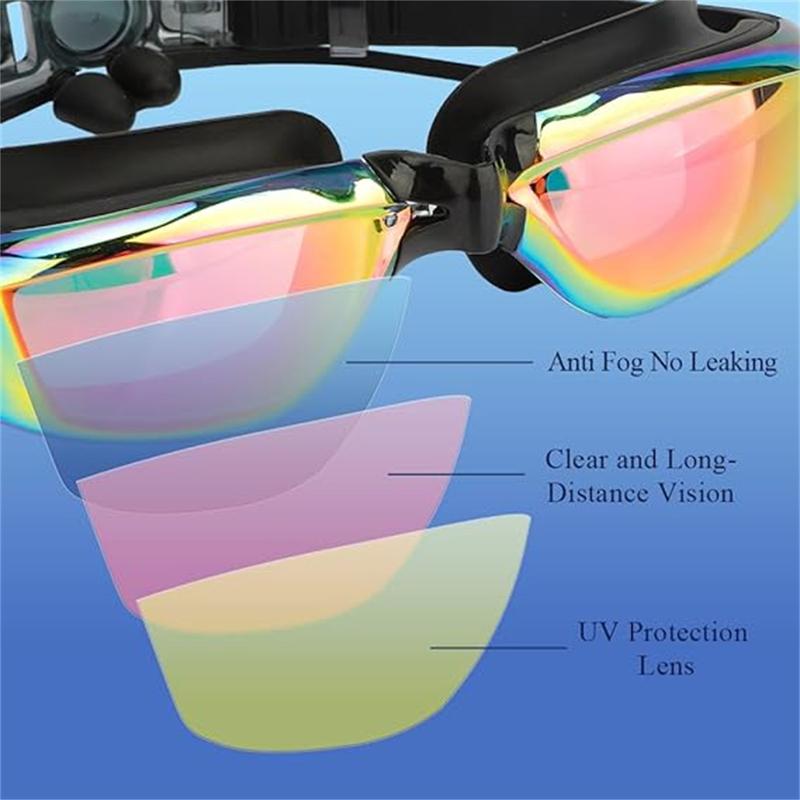 Swim Goggles, Pool Goggles Anti-Fog&Anti-UV No Leaking Adult Men Women Teenagers