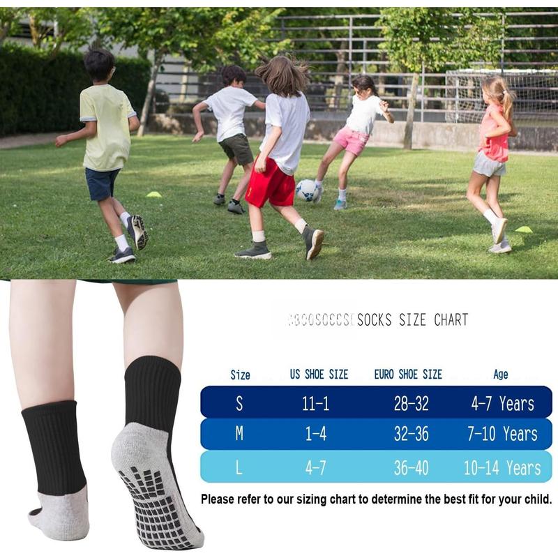 Grip Soccer Socks  Boys Non Slip Socks Cushioned Athletic Socks For Girls Youth Football 4T-14