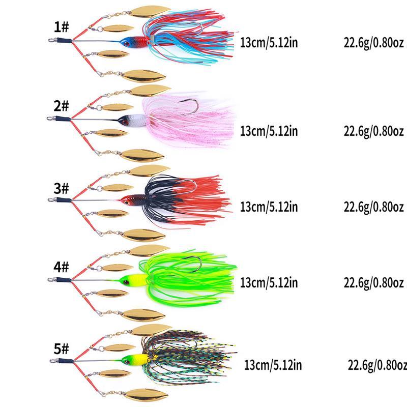 Artificial Fishing Bait, 5 Counts set Rotating Sequins Artificial Bait, Strong Fishing Jig Bait, Realistic Swimming Lure, Fishing Accessories, Fishing Stuff, Fishing Lures