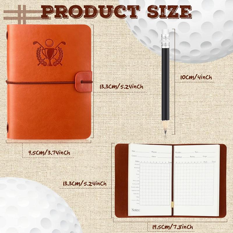 Golf Scorecard Book with Golf Pencil Leather Golf Journal Golf Notebook Golf Log Book Pocket Golf Score Book Golf Gifts for Men Golfers, Sports and Outdoor Golf Club Accessories