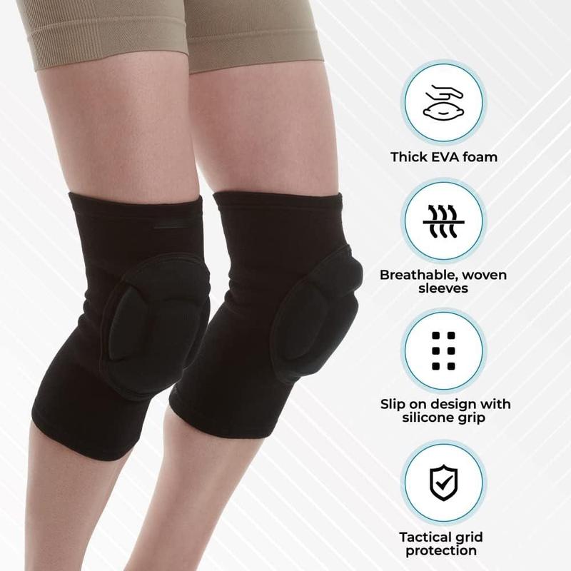 Thick Sponge Anti-collision Knee Pads, 1 Pair Non-slip Knee Protectors, Knee Brace for Football, Yoga, Dance, Volleyball, Roller Skating, Cycling