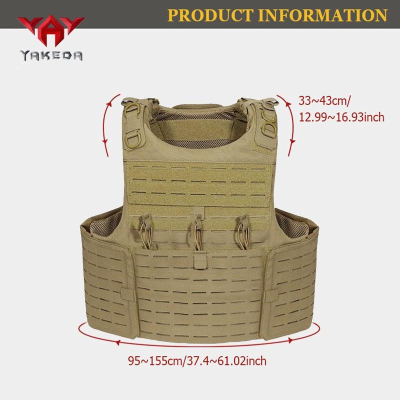 Full Protection Tactical Vest, 1 Count Comfortable Breathable Laser Wear-resistant Anti-tear Multifunctional Vest Equipment for Outdoors, Gym Accessories, Stocking Fillers Gift