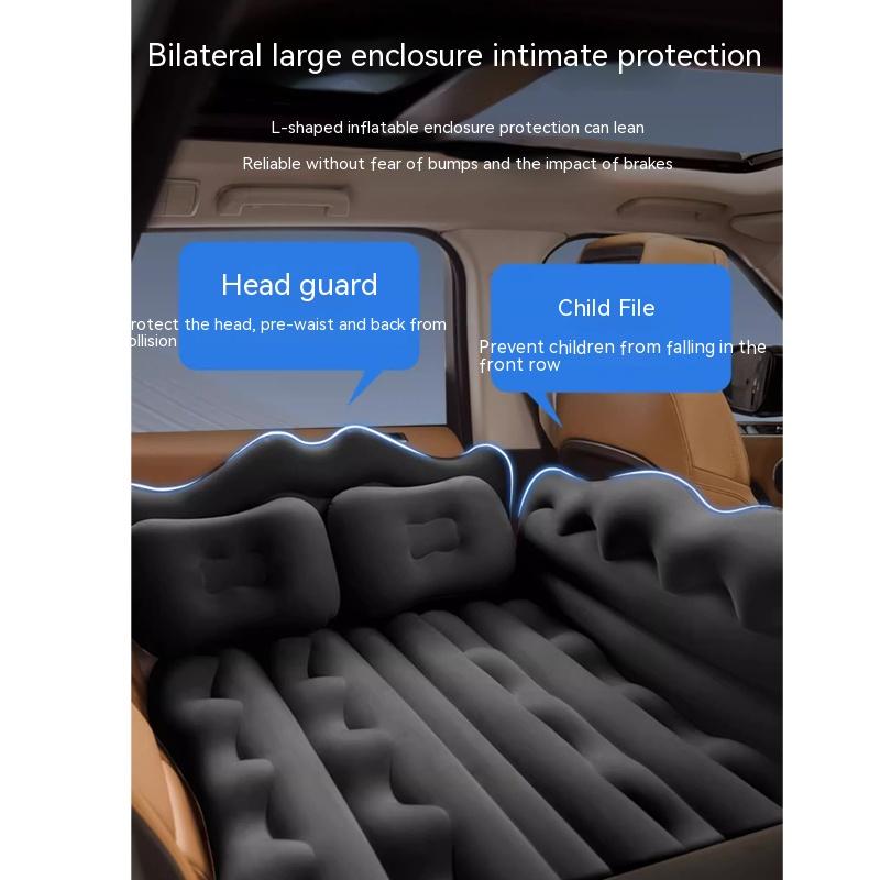 In car functionalinflatable mattress - equipped with 2air cushions, 1 large side shield, and 2air pillows for home , SUV car(trunk rear seat), outdoor (travel,beach), fully functional andconvenient (air pump, storage bag)