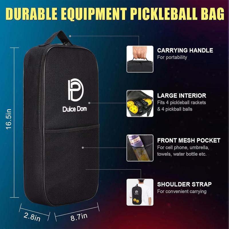 DULCE DOM Pickleball Paddles, USAPA Approved Fiberglass Graphite Pickleball Set of 2 4 with Pickleball Paddles, 4 Pickleball Balls and Pickleball Bag, Pickleball Rackets Equipment for Beginners & Pros