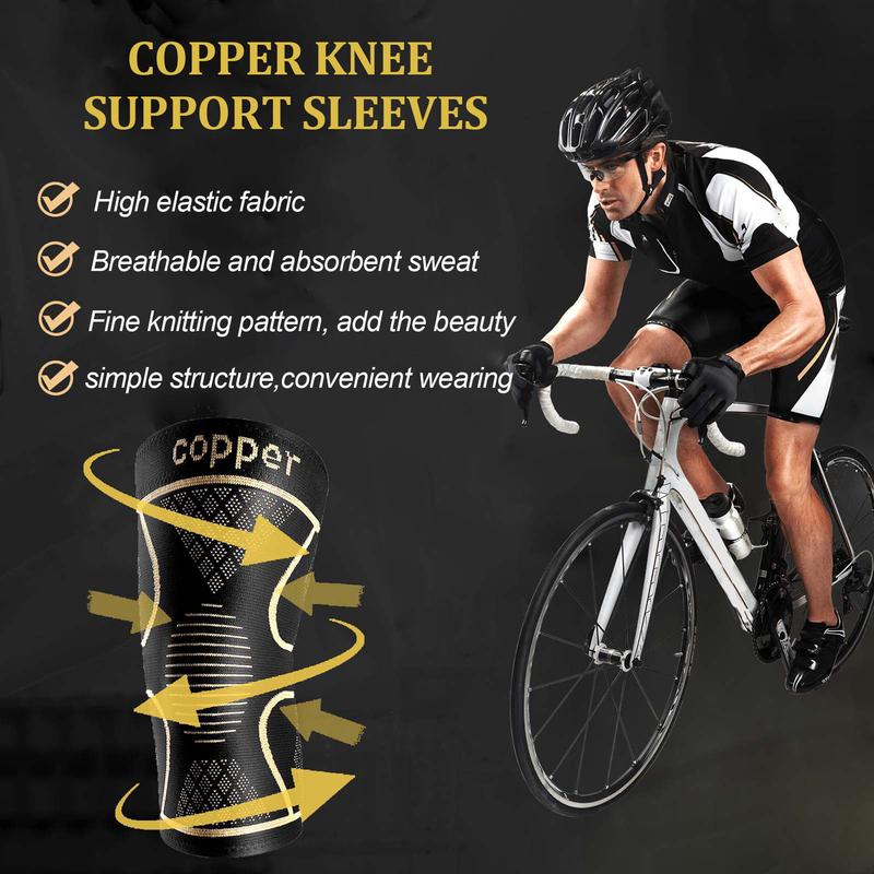 Copper Knee Braces for Women and Men, Knee Compression Sleeve for Arthritis, ACL, Meniscus Tear, Joint Pain Relief, Knee Support for Working , Running