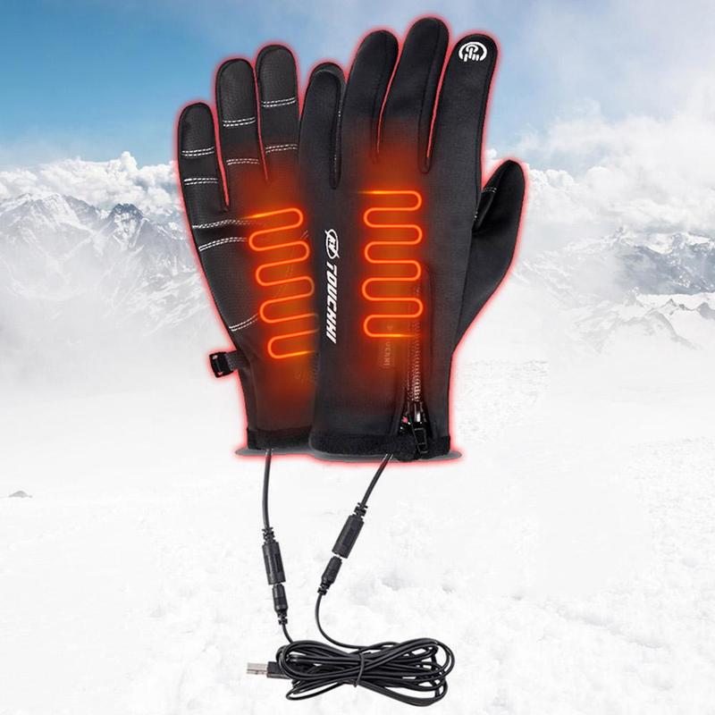 USB Touch Screen Gloves Heated Motorcycle Gloves Winter Ski Gloves for Women Men