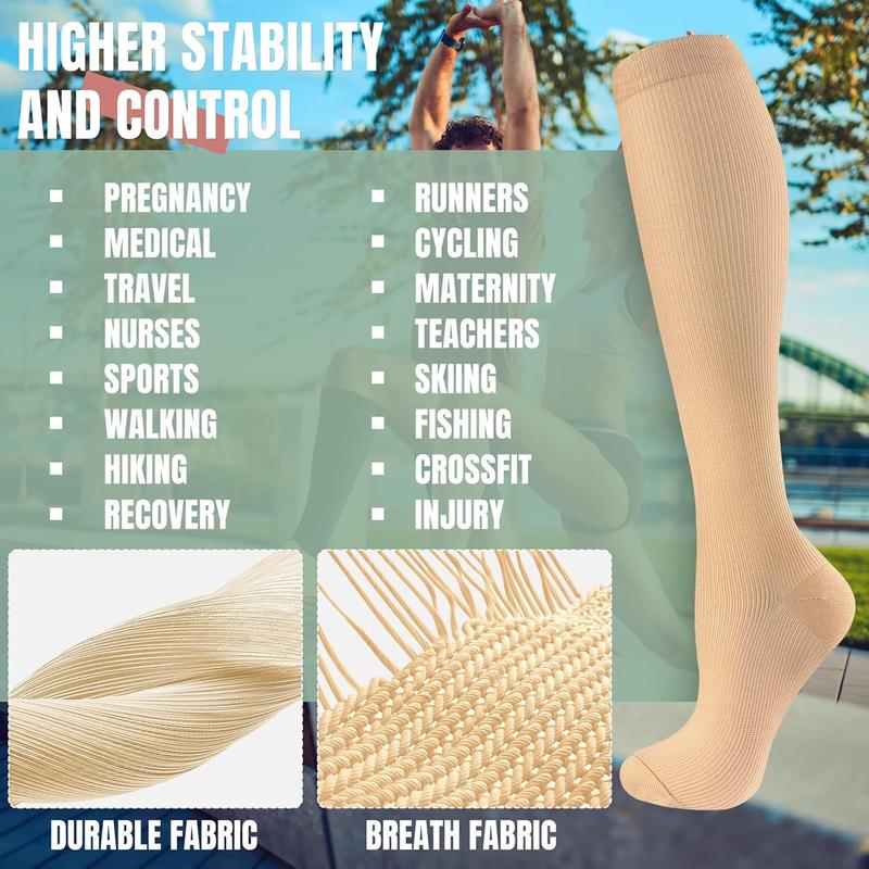 Compression Socks for Women & Men 8 Pairs Circulation-Compression Socks 20-30 mmhg-Best for Running,Nurse,Travel,Yoga