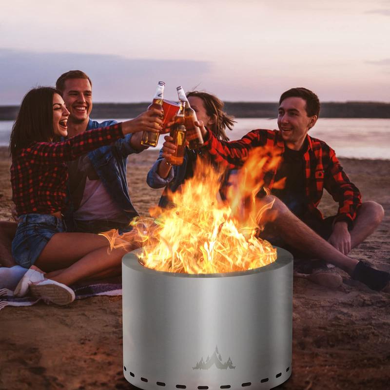 UDPATIO Fire Pit for Outside 30 Inch Outdoor Wood Burning Firepit Large Steel Firepit for Backyard Bonfire Patio