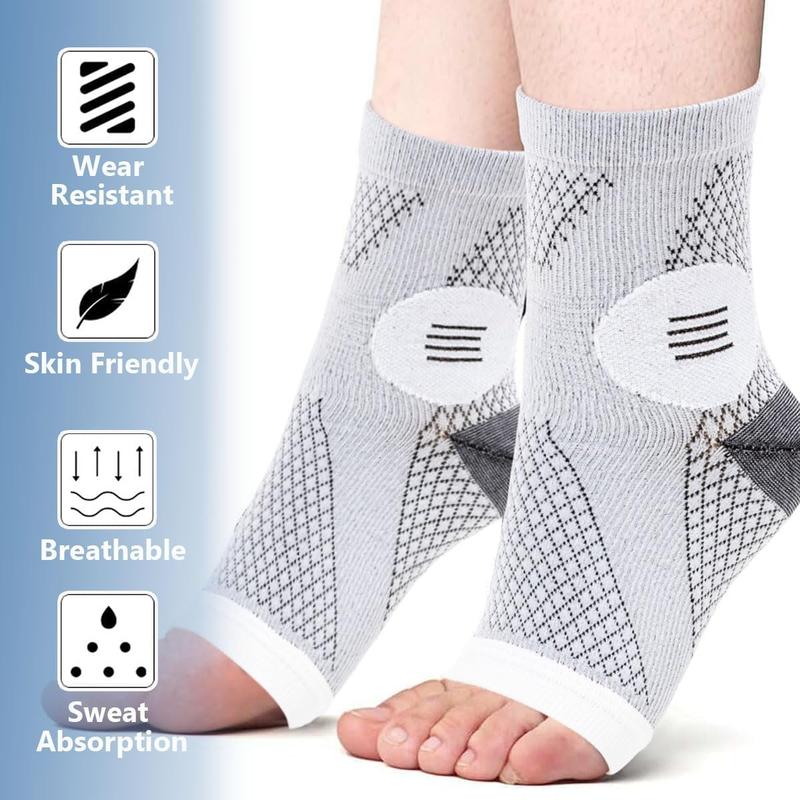 2 Pair Neuropathy Socks for Women Men, Plantar Fasciitis Sock Neuropathy Pain Relief Socks for Feet, Ankle Compression Socks for Neuropathy Pain, Ankle Brace for Sprained Ankle