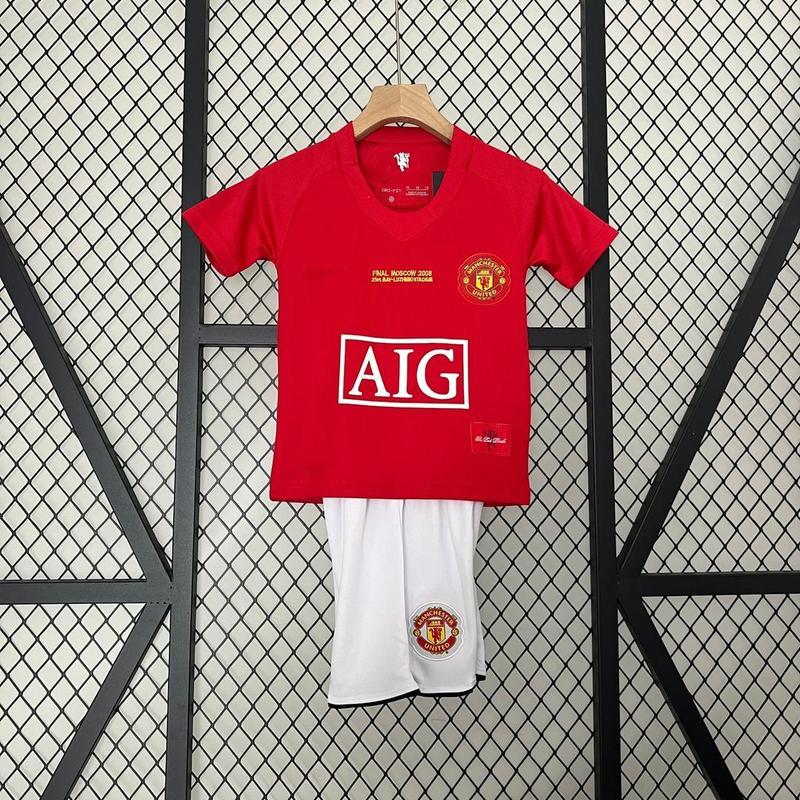 0708 Champions League MU final home jersey Ronaldo retro jersey children football training kit