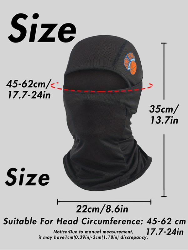 Letter Print Cut Out Design Balaclava Face Mask, Outdoor Sports Face Cover, Fashionable Face Mask for Men & Women