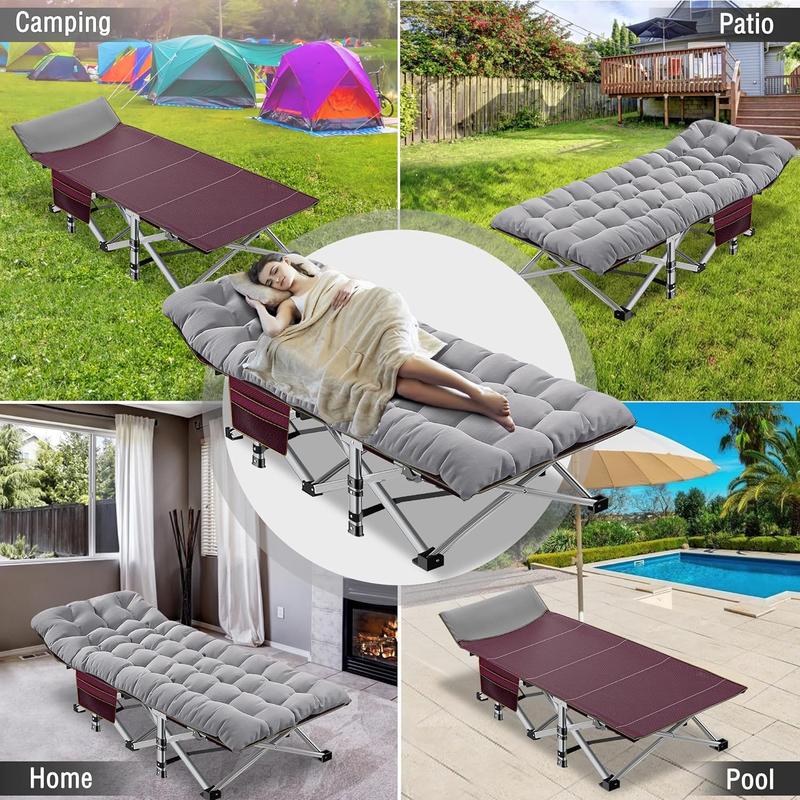 Slsy Folding Camping Cot, Folding Cot Camping Cot for Adults Portable Folding Outdoor Cot with Carry Bags for Outdoor Travel Camp Beach Vacation