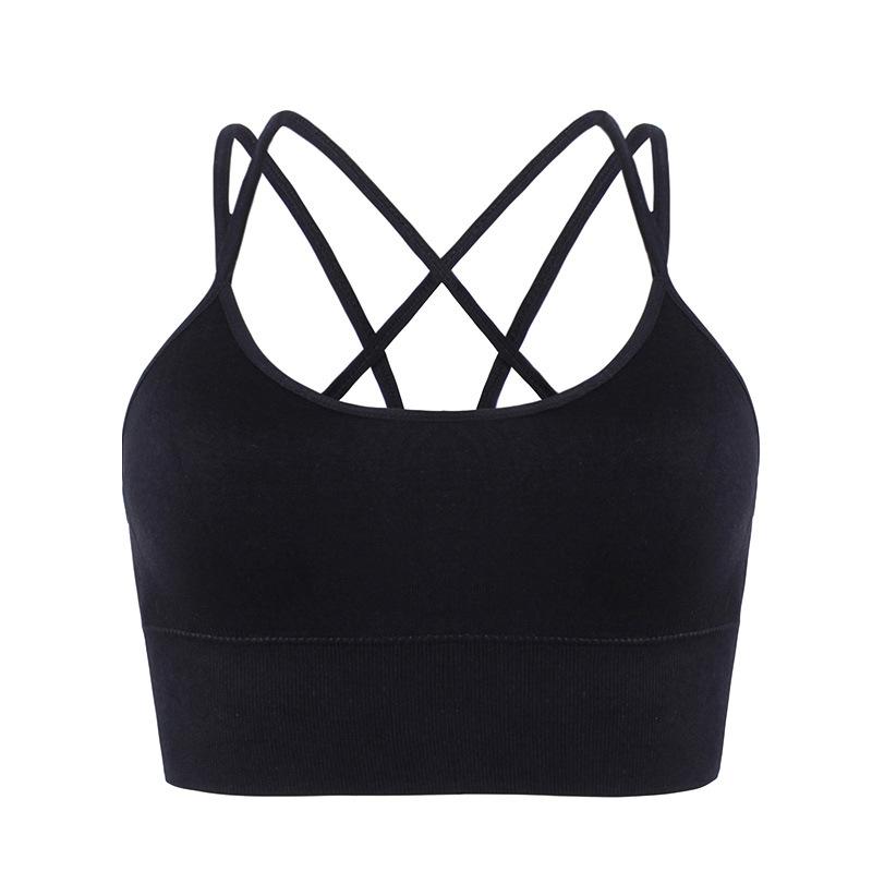 Large Size Sports Bra Women Cross Beautiful Back Underwired Bra Shockproof Sports Bra Yoga Workout Exercise Underwear