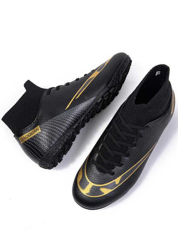 Men's Colorblock Lace Up Sports Soccer Shoes, Breathable Comfortable Sports Football Shoes, Professional Training Shoes for Outdoor Sports