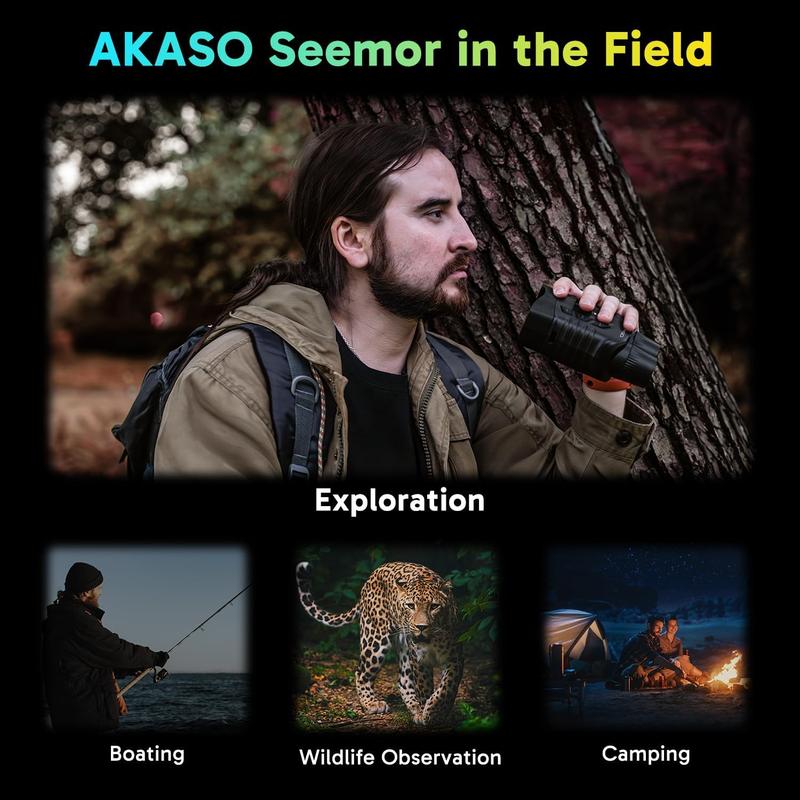 AKASO Seemor Night Vision Goggles,3280FT AI Full-Color 4K Night Vision Binoculars for Adults,16X Digital Zoom NVG Supports WiFi and App,2 Replaceable Batteries for Camping Hunting & Security,Thanksgiving gifts&Christmas gifts