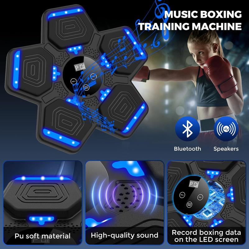 Music Boxing Machine With Boxing Gloves, Workout Equipment,Interactive Fitness & Reflex Training GearFor Adults, USB Charging, Boxing Machine Wall For Home Workout Boxing Target Machine, Birthday Christmas Gifts