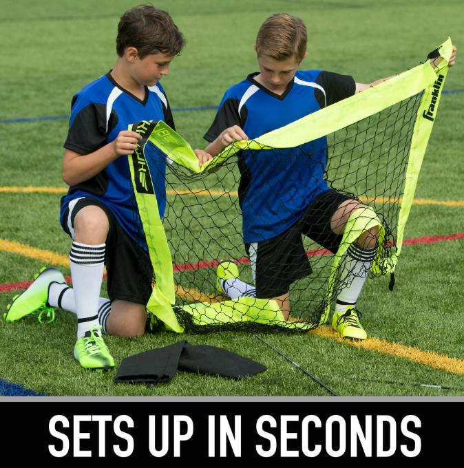 Franklin Sports Blackhawk Soccer Goal - Pop up - Indoor + Outdoor - Adult + Kids - 4' x 3' - Yellow