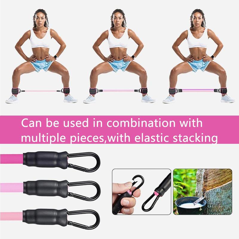 Ankle Strap Resistance Band Set, 1 Set Ankle Strap & Elastic Training Band, Hip Thigh Stretching Band, Fitness Equipment for Home Gym