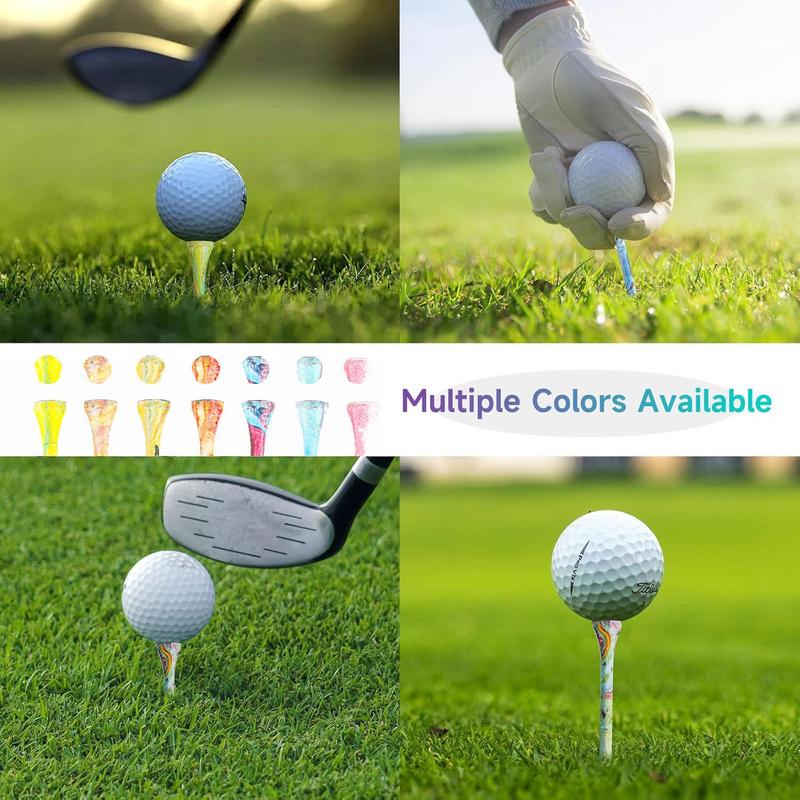 Unbreakable Golf Tee Holder, 50pcs set 70 83mm Colorful Professional Golf Tees, Reduce Friction and Side Spin Golf Tee Accessories, Golf Gifts, Golf Equipment, Golf Accessories, Christmas Gift