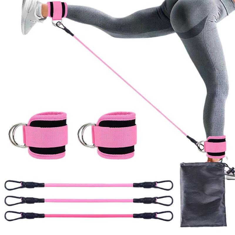 Ankle Strap Resistance Band Set, 1 Set Ankle Strap & Elastic Training Band, Hip Thigh Stretching Band, Fitness Equipment for Home Gym