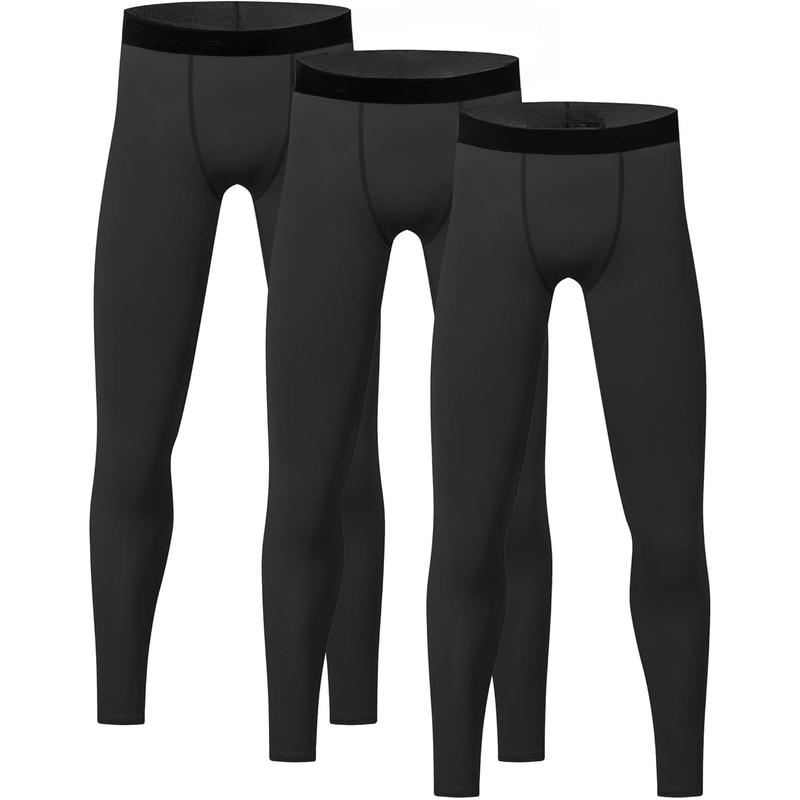 4 or 3 Pack Youth Boys' Compression Leggings Tights Athletic Pants Sports Base Layer Cold Gear